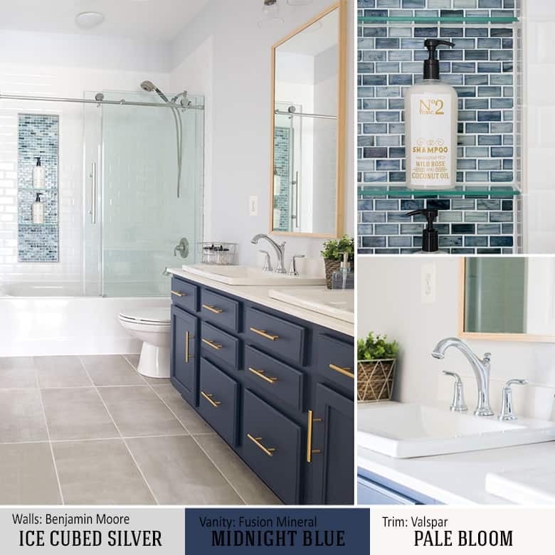 Modern Bathroom Design with Double Vanity and Vintage Details