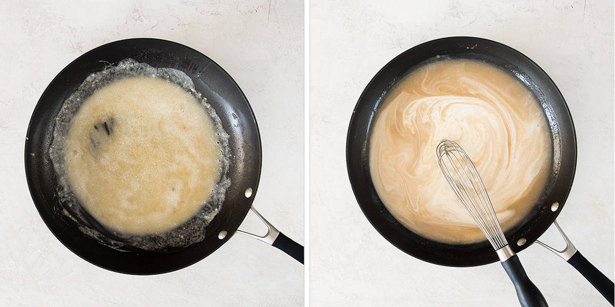 Steps to how to make marsala wine sauce with a cream base.