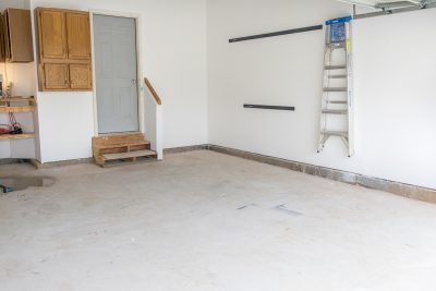 Old garage floor before painting.