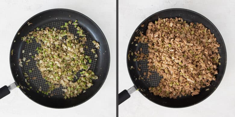 How to make stuffing for portobello mushrooms.