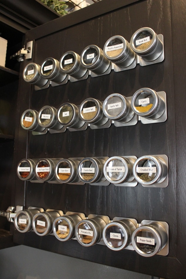 Spice organization idea for the back of cabinet doors.