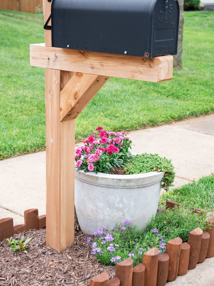 Self-watering planter in a mailbox garden idea for decoration.
