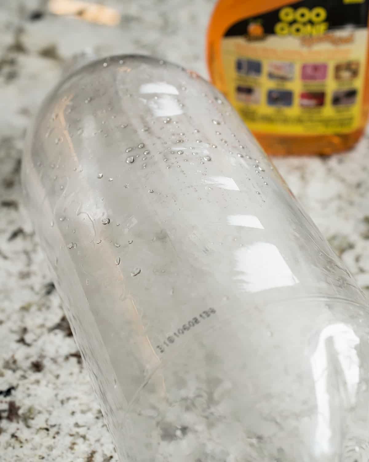 Cleaned 2 liter plastic bottle with label removed.