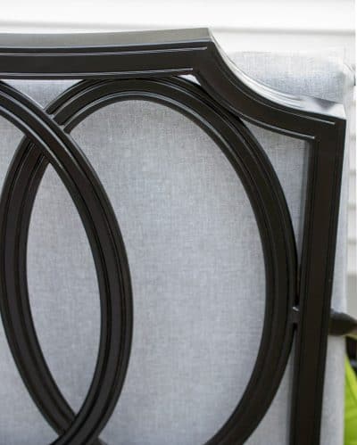 Rustoleum metallic bronze on outdoor chair.