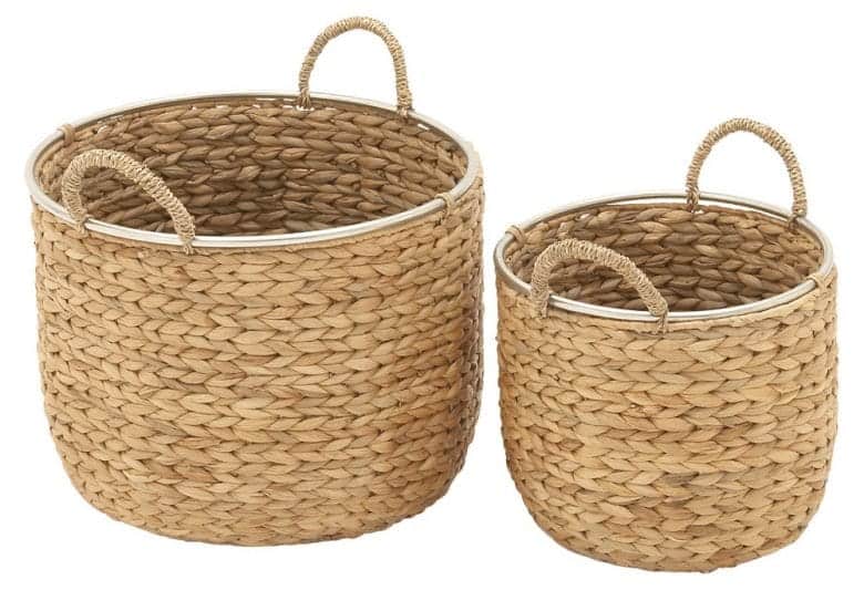 Two water hyacinth baskets.