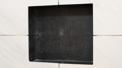 Closeup of niche form before tiling.